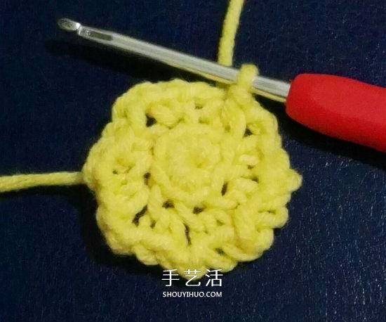 保暖又好看！钩针编织百日菊坐垫的编法图解(图3)