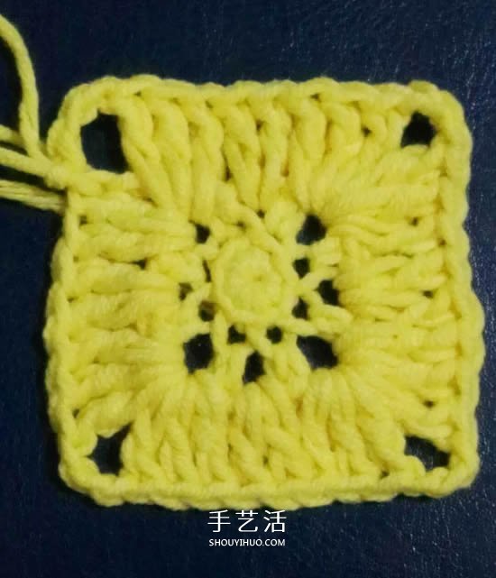 保暖又好看！钩针编织百日菊坐垫的编法图解(图4)