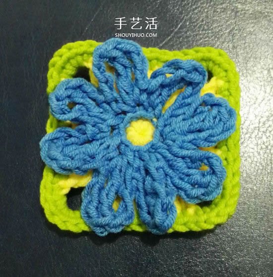保暖又好看！钩针编织百日菊坐垫的编法图解(图7)