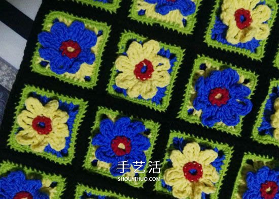 保暖又好看！钩针编织百日菊坐垫的编法图解(图11)