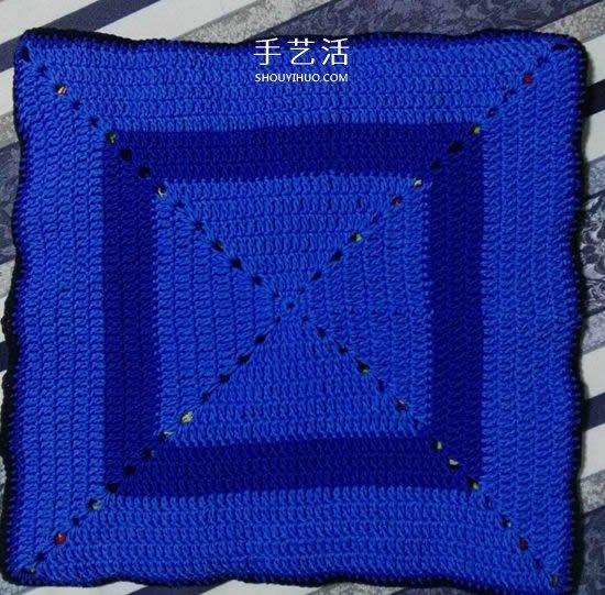 保暖又好看！钩针编织百日菊坐垫的编法图解(图12)