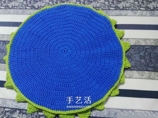 好看樱草花坐垫的编织图解 让你舍不得用！(图8)