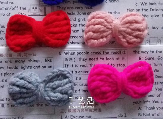 小巧可爱的装饰 手工钩针编织蝴蝶结的图解(图16)