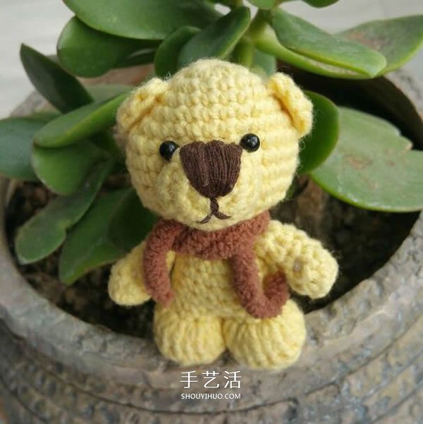 毛线钩织小熊的方法 可爱小熊玩偶的钩法图解(图22)