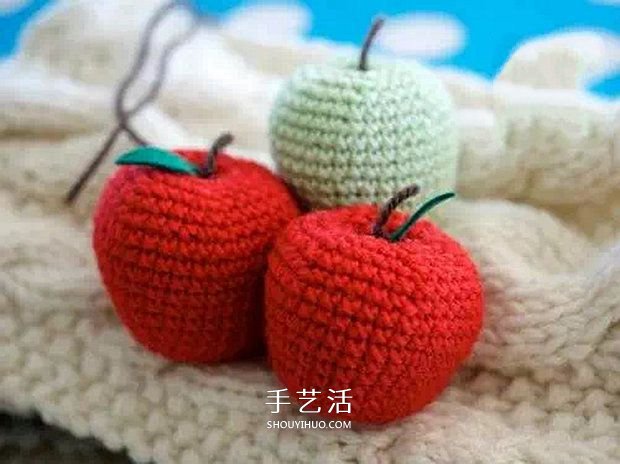 可爱手工苹果小装饰！钩针编织苹果的方法图解 - 双维造物网