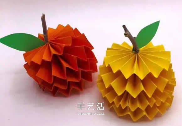儿童立体苹果的折法 简单折纸苹果的图解教程(图4)