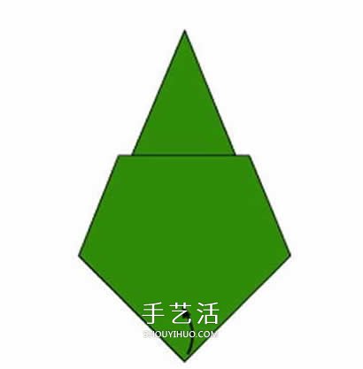 用一张纸折圣诞树图解 幼儿折纸圣诞树的教程(图5)