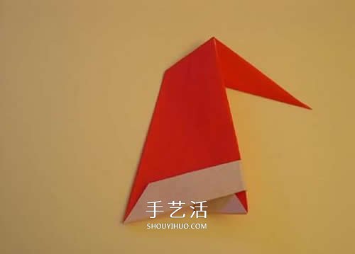 折纸圣诞帽的方法图解 简单圣诞帽的折法步骤 - 双维造物网