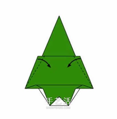 用一张纸折圣诞树图解 幼儿折纸圣诞树的教程(图8)