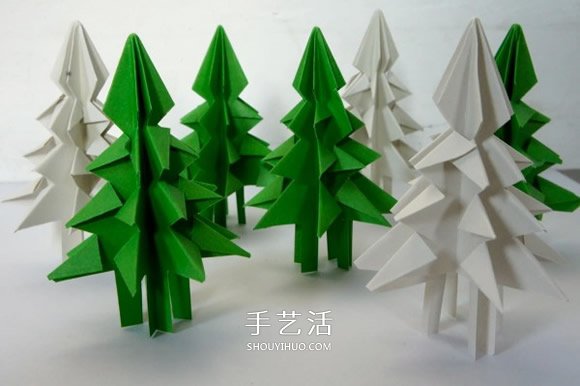 怎样折立体圣诞树图解 儿童立体圣诞树的折法 - 双维造物网