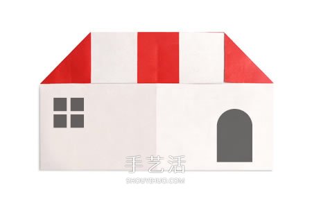 幼儿园折纸小房子图解 简单小房子的折法教程 - 双维造物网