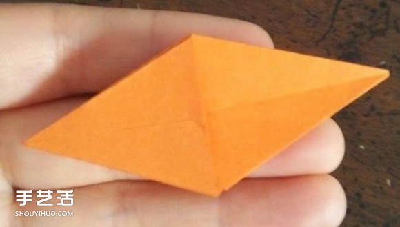立体菱形怎么折图解 空心立体菱形折纸教程(图8)