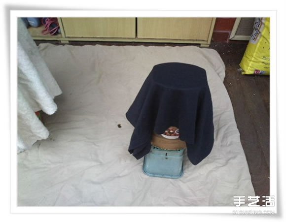 旧毛巾废物利用做花盆 水泥毛巾花盆手工制作(图8)