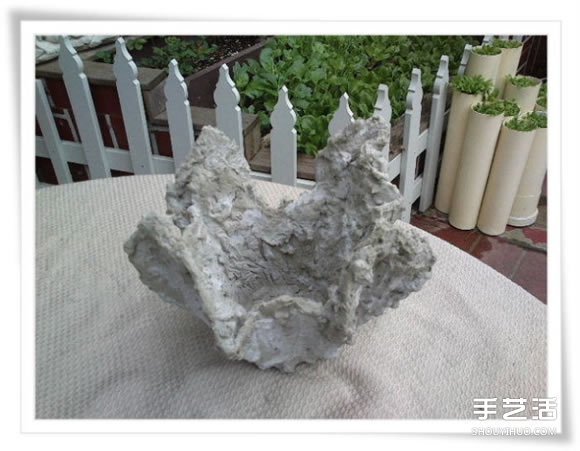 旧毛巾废物利用做花盆 水泥毛巾花盆手工制作(图18)