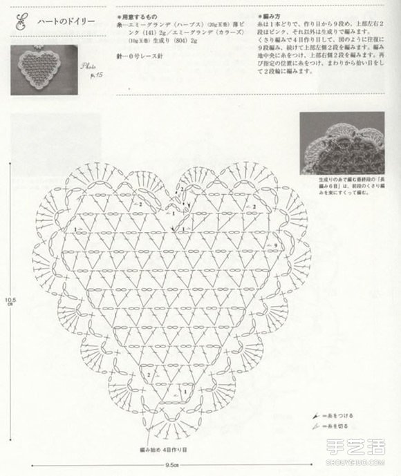 文艺范、少女风手工针织杯垫的针法图解(图2)
