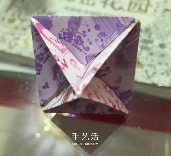 纸陀螺怎么折叠图解 会转的折纸陀螺折法(图6)