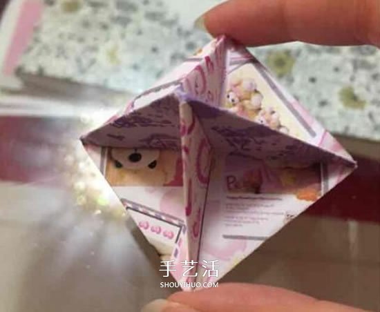 纸陀螺怎么折叠图解 会转的折纸陀螺折法(图7)