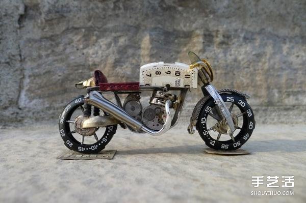 旧手表改造摩托车模型的手工作品图片(图4)