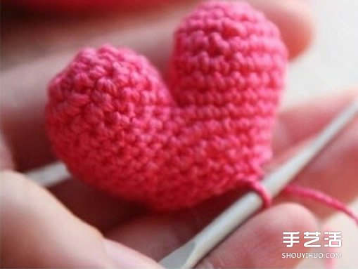 钩针爱心图解教程 立体爱心钩针制作步骤图(图8)
