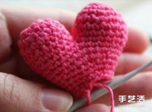 钩针爱心图解教程 立体爱心钩针制作步骤图(图10)