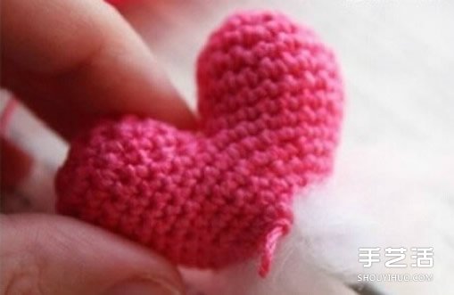 钩针爱心图解教程 立体爱心钩针制作步骤图(图9)