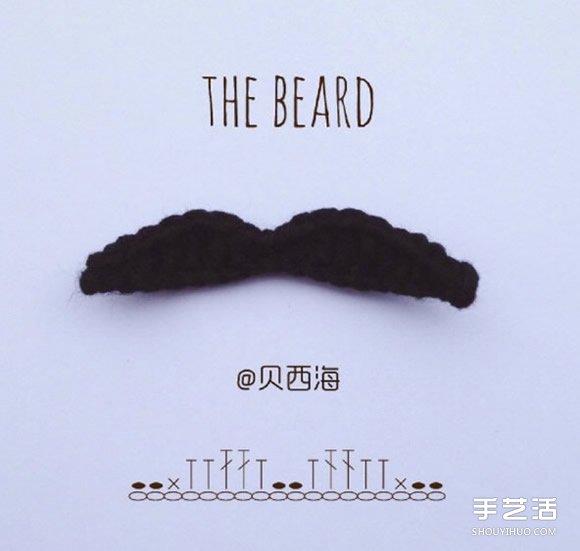 钩针编织胡子和嘴唇的图纸 有点搞怪的感觉(图3)
