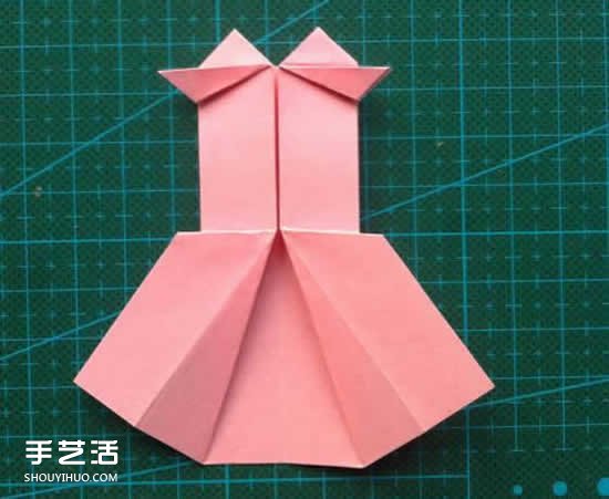 儿童折纸裙子图解教程 简单小裙子的折叠方法(图18)