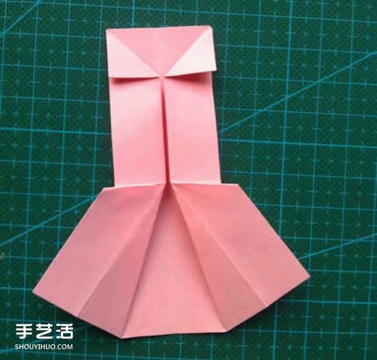 儿童折纸裙子图解教程 简单小裙子的折叠方法(图12)