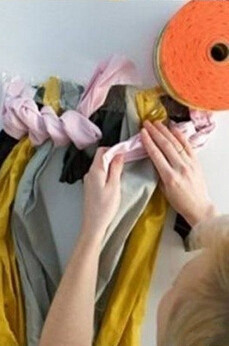旧衣服/布条利用 手工编织漂亮地毯的步骤(图6)