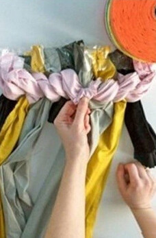 旧衣服/布条利用 手工编织漂亮地毯的步骤(图7)