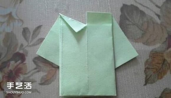 简单衬衫的叠法图解 儿童手工折纸衬衫步骤(图9)