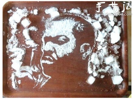 将洒出的酒等DIY成生动的人物肖像(图4)