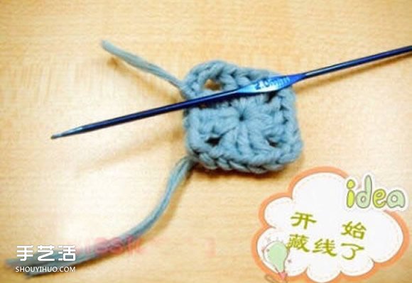 温暖的钩针杯垫编织教程 最适合天凉季节用啦~(图8)