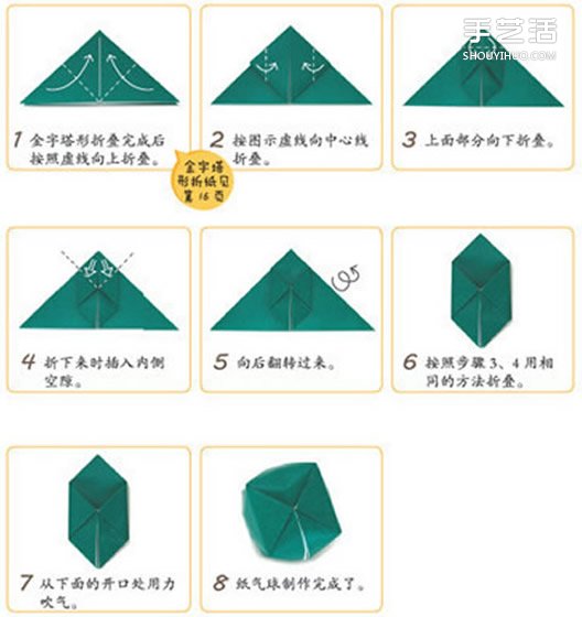 手工折纸气球教程 儿童折纸气球的折法图解(图2)