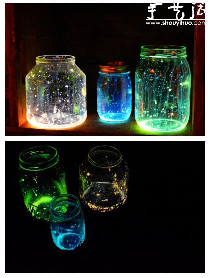荧光棒手工DIY梦幻夜光罐的教程(图7)