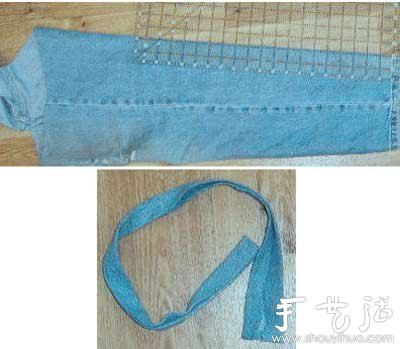 牛仔裤旧物改造 DIY牛仔手提包(图3)