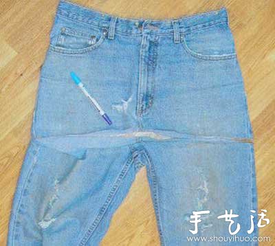 牛仔裤旧物改造 DIY牛仔手提包(图2)