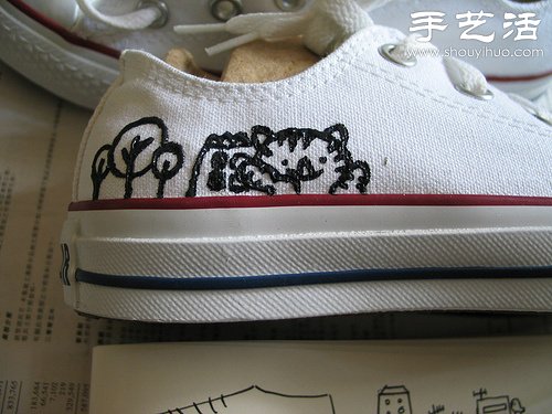 白色帆布鞋手工改造教程(图7)