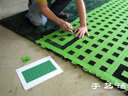 旧物改造创意：旧地毯简单手工DIY漂亮纹路(图3)