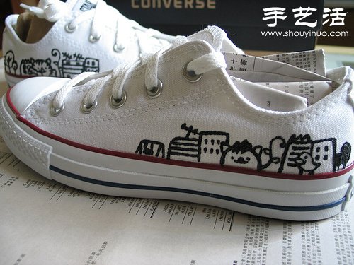 白色帆布鞋手工改造教程(图14)