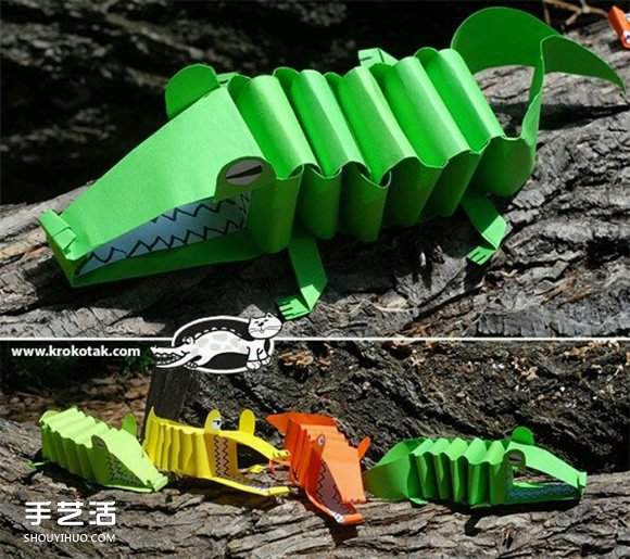 A4纸制作鳄鱼的方法 儿童玩具鳄鱼用A4纸做 - 双维造物网