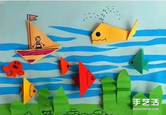 幼儿折纸海底世界的方法 海底世界的折法图解 - 双维造物网