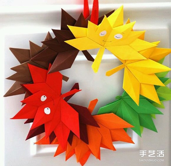如何手工折纸枫叶 幼儿折纸枫叶的折法图解 - 双维造物网