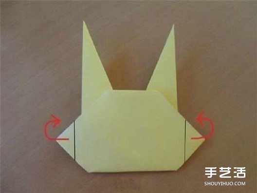 简单皮卡丘折纸教程 手工皮卡丘的折法图解(图7)