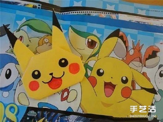 简单皮卡丘折纸教程 手工皮卡丘的折法图解(图9)