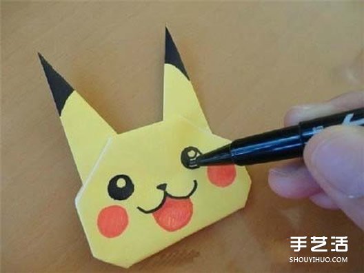 简单皮卡丘折纸教程 手工皮卡丘的折法图解(图8)