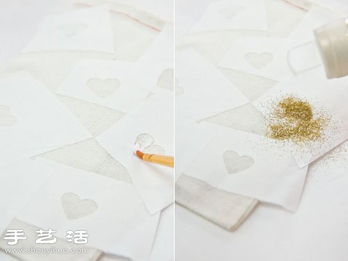 旧物改造：收纳袋创意DIY闪亮心形图案(图3)