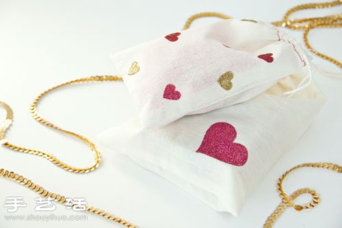 旧物改造：收纳袋创意DIY闪亮心形图案(图6)