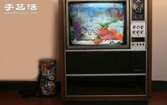 旧电视手工DIY改造怀旧鱼缸水族箱图解教程(图20)
