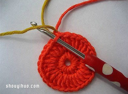 千层花的制作方法步骤 钩针千层花DIY图解教程(图5)